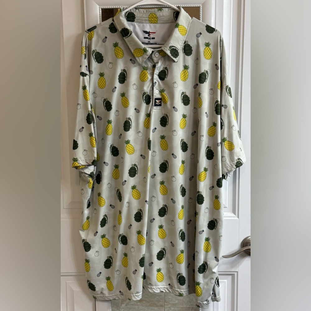 Eagle Six 3XL Men's Pineapples and Grenades Print Polo